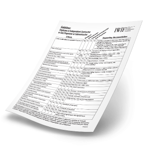 Guidelines for Employee Independent Contractor Sole Proprietor Subcontractor
